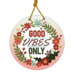 Sehaz Artworks Wooden Wall Hangings | Home Decor Items stylish living room | decorative items for home | Home Decoration Items | Wall decor / room decor items for living room / Bedroom - Good Vibes Only - Fast Shipping to USA & Canada
