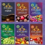 PUFF SMART Herbal Hookah Molasses (100% Nicotine and Tobacco Free) Misbah,Chocolate BubbleGum, Grape Mint, Ice Cola,MixFruit Hookah Flavor (Pack of 6) - Fast Shipping to USA & Canada
