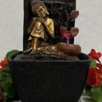 Global Grabbers Polyresin Table Top Indoor Outdoor Water Fall Fountain with LED Lights Home Decor Decoration Gift Gifting Items-GOL_BRO-SF23-(000) - Fast Shipping to USA, Canada & India