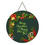 Webelkart Premium Merry Christmas and Happy New Year Printed Wall Hanging/Door Hanging for Home and Christmas Decorations Items (10 Inches) - Fast Shipping to USA & Canada