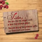 Sehaz Artworks Sister-Glows Wooden Scrapbook Photo Album for Memorable Gift on Brother, Sister, Cousins, Bro Sis, Birthdays, Valentines Day, Anniversary (26 cm x 16 cm x 4 cm,) - Fast Shipping to USA & Canada