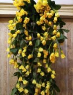 VRB Dec Plastic Artificial Rose Orchid Flowers Bunch|Orchid Hanging Flowers Decoration|Artificial Flower For Home Decor Wall Hanging For Diwali/Ganpati/Christmas/Valentine Decoration.(Yellow,1) - Fast Shipping to USA & Canada