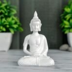 Global Grabbers New Sitting Meditating Buddha Statue showpiece Idol Home Decor Items for Living Room and Gifts (White) - Fast Shipping to USA, Canada & India