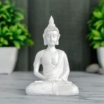 Global Grabbers New Sitting Meditating Buddha Statue showpiece Idol Home Decor Items for Living Room and Gifts (White) - Fast Shipping to USA, Canada & India