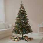 CraftVatika 6 Feet Christmas Tree with LED and Stand for Home Office Decor, X-Mas Tree for Indoor Party Setup, Festive Holiday Decoration Items, Seasonal Display Item for Living Room and Events - Fast Shipping to USA & Canada
