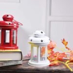JaipurCrafts Premium Set of 2 Tealight Candle Hanging Lanterns | Hanging Tealight Holder (White::Red) - Fast Shipping to USA & Canada
