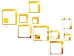 Sehaz Artworks Squares Wall Decal (Acrylic, 0.2 cm x 14.22 cm x 14.22 cm, Gold) - Fast Shipping to USA & Canada