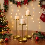 CraftVatika Candle Holders Set of 3, Centerpiece Home Decoartion Item for Diwali, Christmas, Birthday, and Wedding | Gift Items for Family Friends, Diwali Decoration for Home, Festive Decor - Fast Shipping to USA & Canada