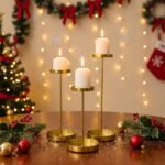 CraftVatika Candle Holders Set of 3, Centerpiece Home Decoartion Item for Diwali, Christmas, Birthday, and Wedding | Gift Items for Family Friends, Diwali Decoration for Home, Festive Decor - Fast Shipping to USA & Canada