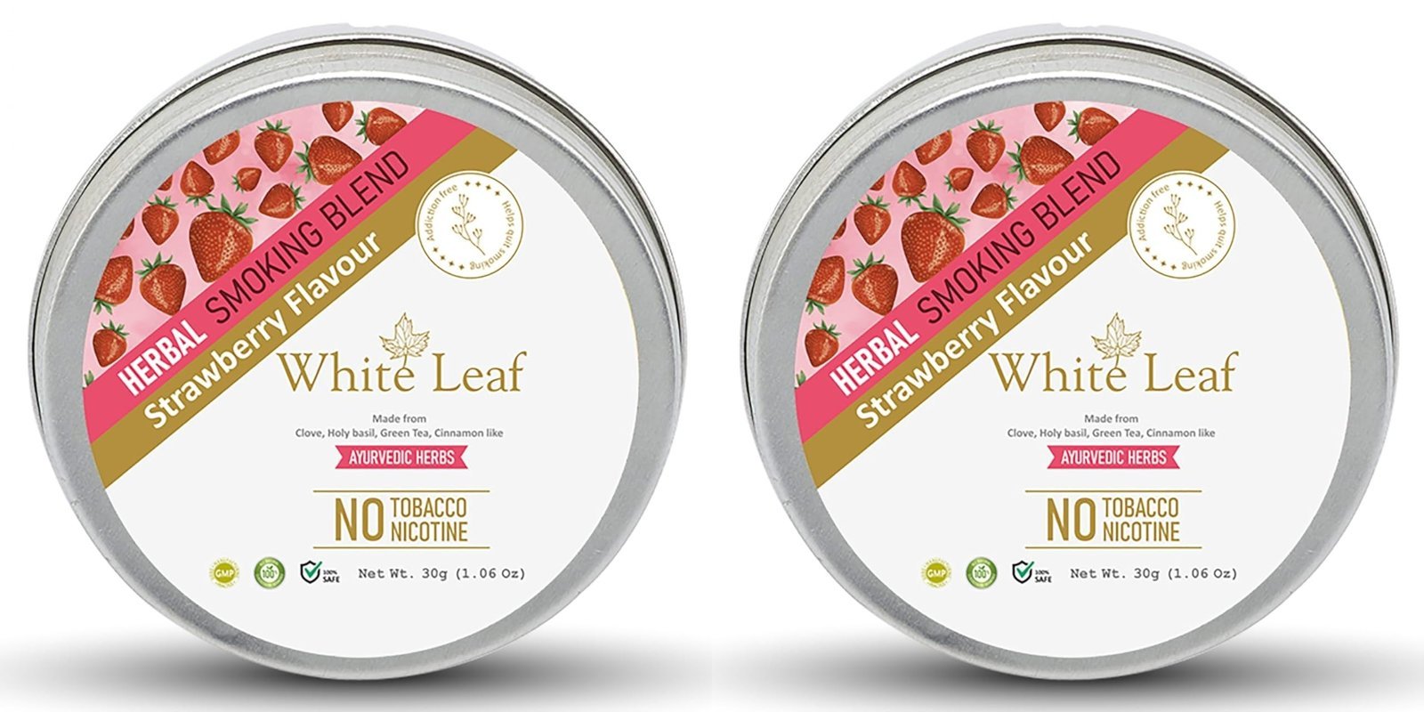 71J5gToKW6L-1.jpg White Leaf Tobacco & Nicotine Free Smoking Mixture With 100% Strawberry Flavour Herbal Smoking Blend (makes 40 rolls) Tobacco Alternatives Herbal Smoking Mix 1 Pack 30gm x Pack of 2 - Fast Shipping to USA & Canada - Image 1