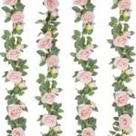 VRB Dec 1 Pcs Flower Vine Garlands Hanging Artificial Flowers for Decoration Roses Garland (6 ft Long) Flowers Silk Roses for Wedding Decorations Diwali/Ganpati/Christmas. (Light Pink),10 cm - Fast Shipping to USA & Canada