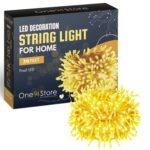 One94Store 12 Meter Long 36 LED Dhoom String Lights, 8mm Waterproof Rice Bulb LED Lights for Indoor & Outdoor Decoration | Festival, Party, Wedding, Garden (Warm White) - Pack of 1 - Fast Shipping to USA & Canada