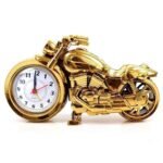 Xtore Mini Motorcycle Bike Alarm Desk Shelf Clock, Unique Gift for Motor Lovers | Home/Office Decor - (Pack of 1, Gold,Plastic) - Fast Shipping to USA & Canada