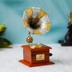 JaipurCrafts Premium Sparkle Square Gramophone Showpiece - 23 cm (Brass, Brown, Gold) (Black, Gold) (Multicolor), Decorative Items for Home Decor - Fast Shipping to USA & Canada