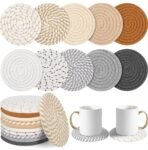 VRB Dec 6pcs Coaster Set/Tea Coasters Set for Dining Table,Dinner Table,Office Table,Coasters for Cups Set of 6,Coasters for Cups Set of 6. (Jute Coaster Set of 6) - Fast Shipping to USA & Canada