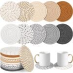 VRB Dec 6pcs Coaster Set/Tea Coasters Set for Dining Table,Dinner Table,Office Table,Coasters for Cups Set of 6,Coasters for Cups Set of 6. (Jute Coaster Set of 6) - Fast Shipping to USA & Canada