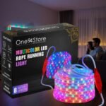 One94Store 8M LED Rope Light - Multicolor Waterproof Decorative Strip, 48 LEDs/m Plug-in Running Lights for Balcony, Ceiling, Garden, Home, Outdoor, Party, Festival & Christmas Decoration - Fast Shipping to USA & Canada