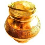 Krushnesh Creations Brass Gangajali with Lid,Color-Yellow,Weight - 114 Gm - Fast Shipping to USA & Canada