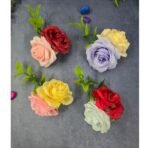 VRB Dec 6 pcs Handmade Flower for Gift Packing,Wedding Trousseau Packing,Gift Packing,Flowers,Flower Bunch for Hamper,Tray,Gift Decor.(Multicolor) (6 Pcs - Design 5) - Fast Shipping to USA & Canada