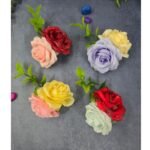 VRB Dec 6 pcs Handmade Flower for Gift Packing,Wedding Trousseau Packing,Gift Packing,Flowers,Flower Bunch for Hamper,Tray,Gift Decor.(Multicolor) (6 Pcs - Design 5) - Fast Shipping to USA & Canada