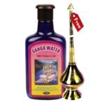 Rolimoli Combo Set with Authentic Brass Gangajal Sprinkler 8inch and Pure Holy Gangajal 1008 Ganga Water Tirthas in One (375 ML) - Fast Shipping to USA & Canada