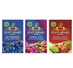 PUFF SMART Premium Herbal Flavor Bubblegum, Blueberry, Doube Applel Combo (100% Nicotine And Tobacco Free) - Fast Shipping to USA & Canada