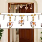Sehaz Artworks Diwali Decoration for Home - 43 Inch Cow Toran for Main Door, Handcrafted Pooja Decoration Items for Pooja Festival, Home Decor Items, Thoranam for Entrance Door - Fast Shipping to USA & Canada