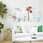 Xtore Elephant & Rabbits Nursery Wall Stickers | Beautiful Home Decor (Pack of 1, Multi) - Fast Shipping to USA & Canada