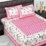 100% Cotton bedsheet Double Bed Jaipuri Rajasthani Fabric Multicolor Cotton Bedsheet Bazar with 2 Pillow Covers - MultiColors106 - Fast Shipping to USA & Canada