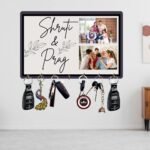 Webelkart Premium Customised Name with Image Upload Wood Key Holder, Personalised Key Holder for Home,Gift Items for Home Decor (12 x 10, 7 Hooks) - Fast Shipping to USA & Canada