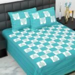 100% Cotton bedsheet Double Bed Jaipuri Rajasthani Fabric Multicolor Cotton Bedsheet Bazar with 2 Pillow Covers - MultiColors137 - Fast Shipping to USA & Canada