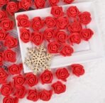 VRB Dec 50 Pcs Artificial Foam Flowers Fake Foam Water Floating Flowers for Pooja Thali, Festival and Events, Home, Table, Badroom, Pooja Room, Diwali Decoration Items and DIY Craft (Red, 50) - Fast Shipping to USA & Canada