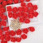 VRB Dec 50 Pcs Artificial Foam Flowers Fake Foam Water Floating Flowers for Pooja Thali, Festival and Events, Home, Table, Badroom, Pooja Room, Diwali Decoration Items and DIY Craft (Red, 50) - Fast Shipping to USA & Canada