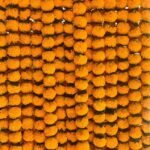 VRB DecTM 5 Pcs Marigold Garlands/Genda Ladi for Decoration - Flower Vines for Ganpati and Home (Orange With Leaf, 5) - Fast Shipping to USA & Canada