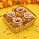 Webelkart Premium Square Metal Basket with Jar Tray 4 Copper Flower Container Dry Fruits Box for Diwali Decor, Dry Fruits Containe,Diwali Gift Item. (Set of 4) - Fast Shipping to USA & Canada