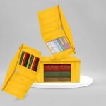 XTORE PRIM E and Finest SAREE COVER with Zipper Closure & Transparent Window (Pack of 3, YELLOW) - Fast Shipping to USA & Canada