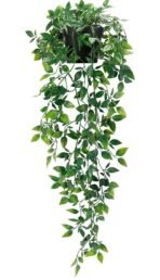 VRB Dec Plastic Tm 1 Pcs Artificial Greenery Ferns Plants Vines Fake Ivy Hanging Flowers with Pot Pine Needle Wall Hanging for Home Decor Door Wall Balcony(Artificial Plants Hanging(Design 2), 1) - Fast Shipping to USA & Canada