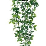 VRB Dec Plastic Tm 1 Pcs Artificial Greenery Ferns Plants Vines Fake Ivy Hanging Flowers with Pot Pine Needle Wall Hanging for Home Decor Door Wall Balcony(Artificial Plants Hanging(Design 2), 1) - Fast Shipping to USA & Canada