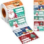 VRB Dec 500 Pcs Paper Small Printed Gift Tag for Gifting, Anniversary,Thanksgiving,Christmas Gift,Wishes/Valentine's Day Wishes/Return Gift Tags/Gift Tags (Christmas Tag Roll - 500 pcs) - Fast Shipping to USA & Canada