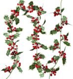 VRB Dec 1 pcs Artificial Flowers Vine Poinsettia Flowers (6 ft Long) Silk Poinsettia Garland for Ganpati/Christmas Decorations Items/Christmas Tree Decoration. (1 Pcs - Cherry Garland) - Fast Shipping to USA & Canada