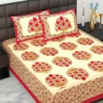 100% Cotton bedsheet Double Bed Jaipuri Rajasthani Fabric Multicolor Cotton Bedsheet Bazar with 2 Pillow Covers - MultiColors002 - Fast Shipping to USA & Canada