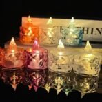 One94Store 6 Pcs Flameless and Smokeless Decorative Candles Transparent Acrylic Led Tea Light Candle for Christmas, Festival,Candles (6 Pieces, Multicolor, 2 cm) - Fast Shipping to USA & Canada