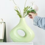 XTORE Beautiful and Stylish Ceramic Vase for Home Decor (Pack of 1, Light Green) - Fast Shipping to USA & Canada