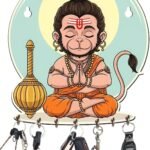 Webelkart Premium Bal Hanuman Wooden Key Holder Wall Mounted, Decorative Key Hanger with 7 Hooks,Key Chain Hanger for Home Decor (10" Inches) - Fast Shipping to USA & Canada