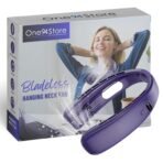 One94Store Portable Bladeless Hanging Neck Fan - Modern Design, 12 Air Outlets, 2400mAh Rechargeable Battery, USB Powered, 5-Speed Hands-Free Cooling Fan, Up to 6 Hours Use for Indoor&Outdoor (Blue) - Fast Shipping to USA & Canada