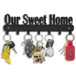 Sehaz Artworks Key Holder for Home Decor Stylish | Key Hangers for Wall | Key Stand | Key Chain Holder | Wall Stand Holder - Our Sweet Home Metal Keyholder - Fast Shipping to USA & Canada
