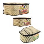 JaipurCrafts Combo of Premium Polka Dots Print Non Woven Saree Cover, Blouse Cover & Petticoat Cover, Ivory(45 x 35 x 21 cm) - Fast Shipping to USA & Canada