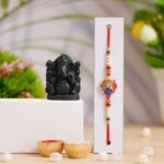 Webelkart Premium Combo Of 1 Rakhi With Small Ganesha Idol For Home And Car Dashborad Rakhi For Bhaiya And Bhabhi. Rakhi For Brother, Lumba Rakhi For Bhabhi Rakshabandhan - Fast Shipping to USA & Canada