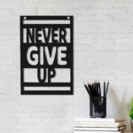 JaipurCrafts Designer Never Give Up MDF Cutout Ready to Hang Home DECOR Wall Art - 8.00" 12.00" - Fast Shipping to USA & Canada