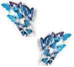 Xtore 24pcs 3D Home Decor Butterfly | 3D Butterfly Beautiful Decor Item | Comes with Sticking pad - Ocean Blue)(Set of 24) - Fast Shipping to USA & Canada